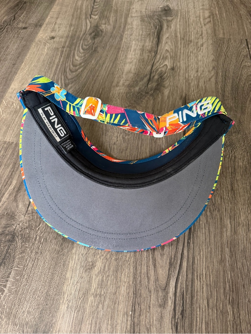 PING Tropical Floral Visor – Navy with Bright Multicolor Print - Picture 3 of 4